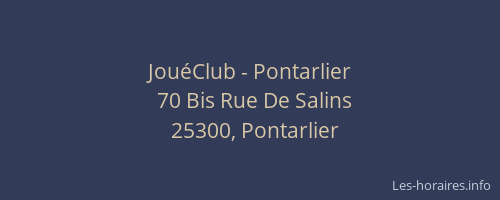 JouéClub - Pontarlier