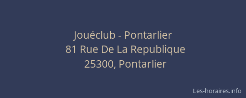 Jou&eacute;club - Pontarlier