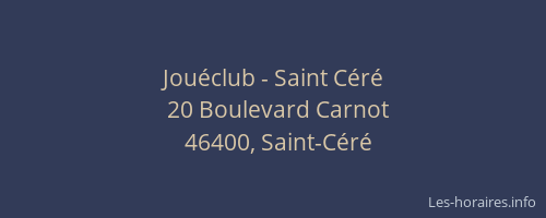 Jou&eacute;club - Saint C&eacute;r&eacute;