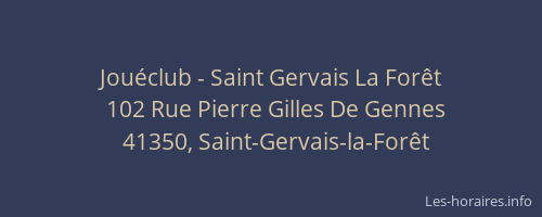 Jou&eacute;club - Saint Gervais La For&ecirc;t