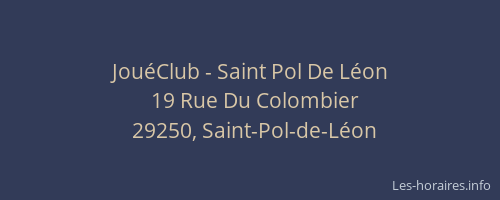 Jou&eacute;Club - Saint Pol De L&eacute;on