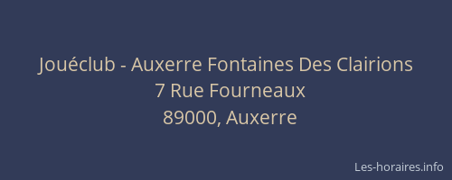 Jouéclub - Auxerre Fontaines Des Clairions
