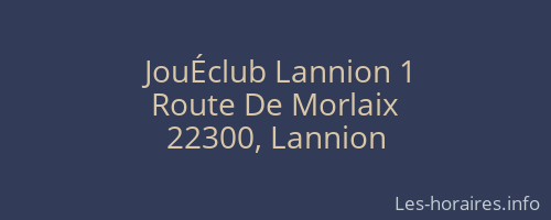 JouÉclub Lannion 1