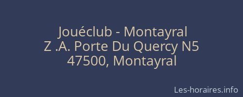 Jouéclub - Montayral