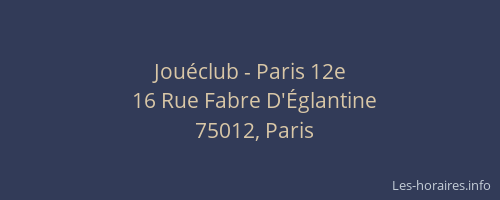 Jouéclub - Paris 12e