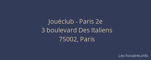 Jouéclub - Paris 2e