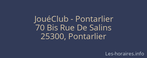 JouéClub - Pontarlier