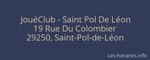 JouéClub - Saint Pol De Léon