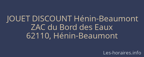JOUET DISCOUNT Hénin-Beaumont