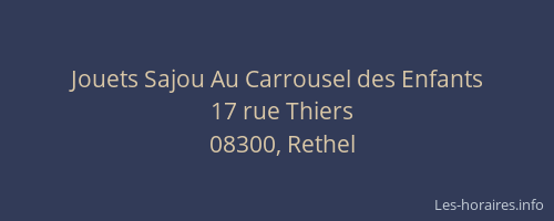 Jouets Sajou Au Carrousel des Enfants