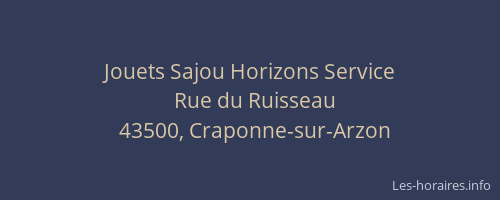 Jouets Sajou Horizons Service