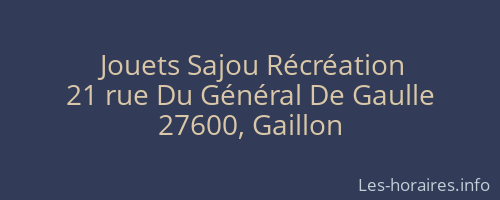 Jouets Sajou Récréation