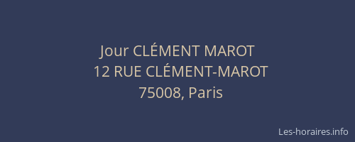 Jour CLÉMENT MAROT