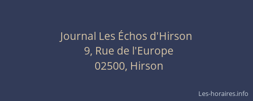 Journal Les Échos d'Hirson