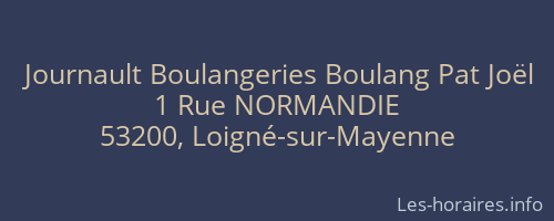 Journault Boulangeries Boulang Pat Joël