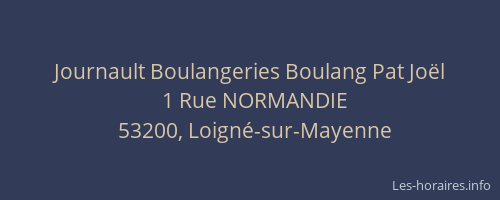 Journault Boulangeries Boulang Pat Joël