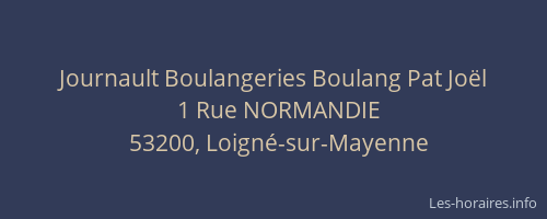 Journault Boulangeries Boulang Pat Jo&euml;l