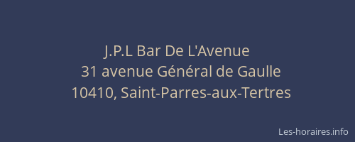 J.P.L Bar De L'Avenue