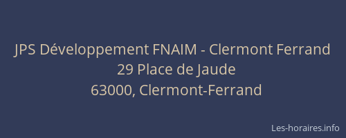 JPS Développement FNAIM - Clermont Ferrand