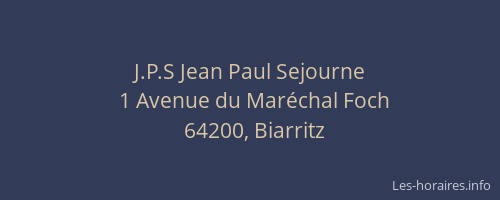 J.P.S Jean Paul Sejourne