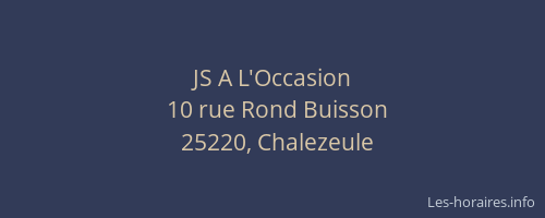 JS A L'Occasion
