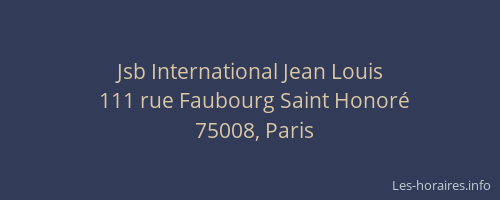 Jsb International Jean Louis