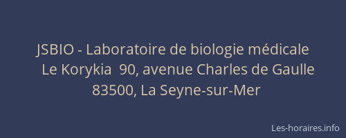 JSBIO - Laboratoire de biologie médicale