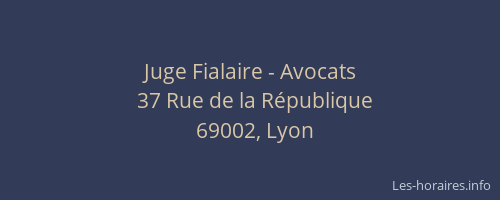 Juge Fialaire - Avocats