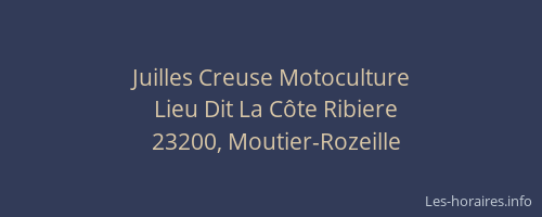 Juilles Creuse Motoculture