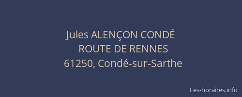 Jules ALEN&Ccedil;ON COND&Eacute;