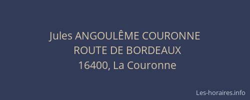 Jules ANGOULÊME COURONNE