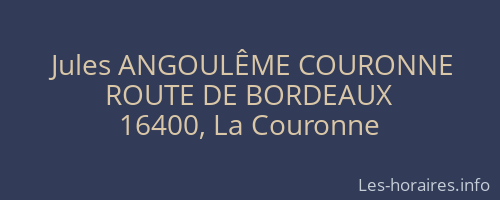 Jules ANGOULÊME COURONNE