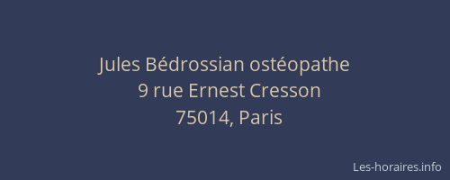 Jules Bédrossian ostéopathe