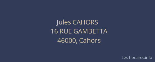Jules CAHORS