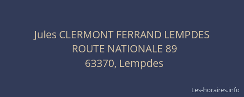 Jules CLERMONT FERRAND LEMPDES