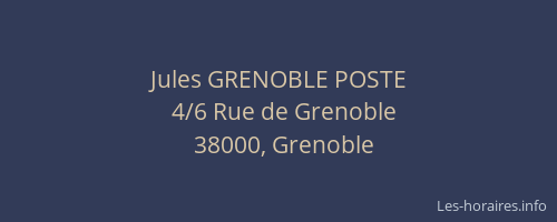 Jules GRENOBLE POSTE