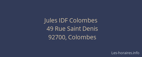 Jules IDF Colombes
