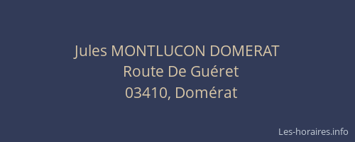Jules MONTLUCON DOMERAT