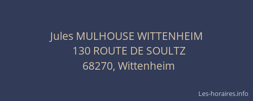 Jules MULHOUSE WITTENHEIM