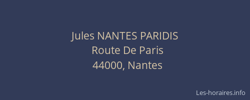 Jules NANTES PARIDIS