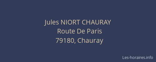 Jules NIORT CHAURAY