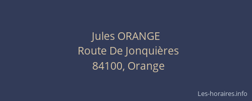 Jules ORANGE
