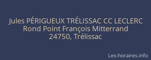 Jules PÉRIGUEUX TRÉLISSAC CC LECLERC