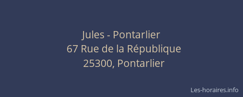 Jules - Pontarlier