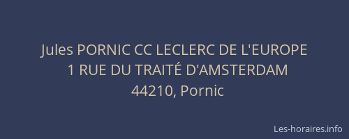 Jules PORNIC CC LECLERC DE L'EUROPE