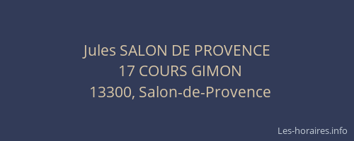 Jules SALON DE PROVENCE