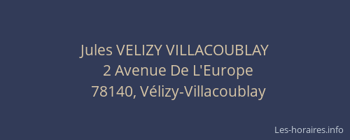 Jules VELIZY VILLACOUBLAY