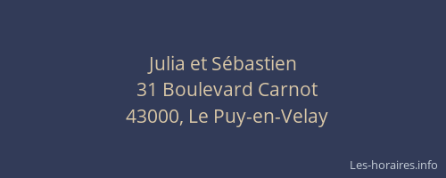 Julia et S&eacute;bastien