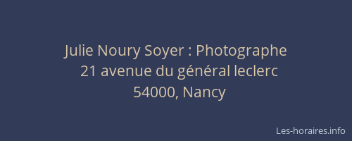 Julie Noury Soyer : Photographe