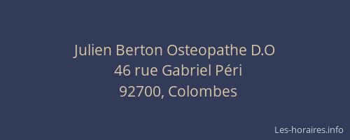Julien Berton Osteopathe D.O